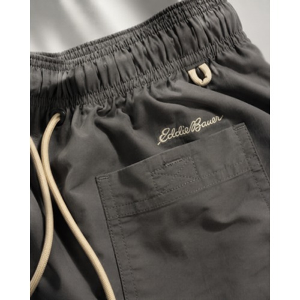 Eddie Bauer Swim Shorts Mens Large Gray Nylon Mesh Lined Drawstring